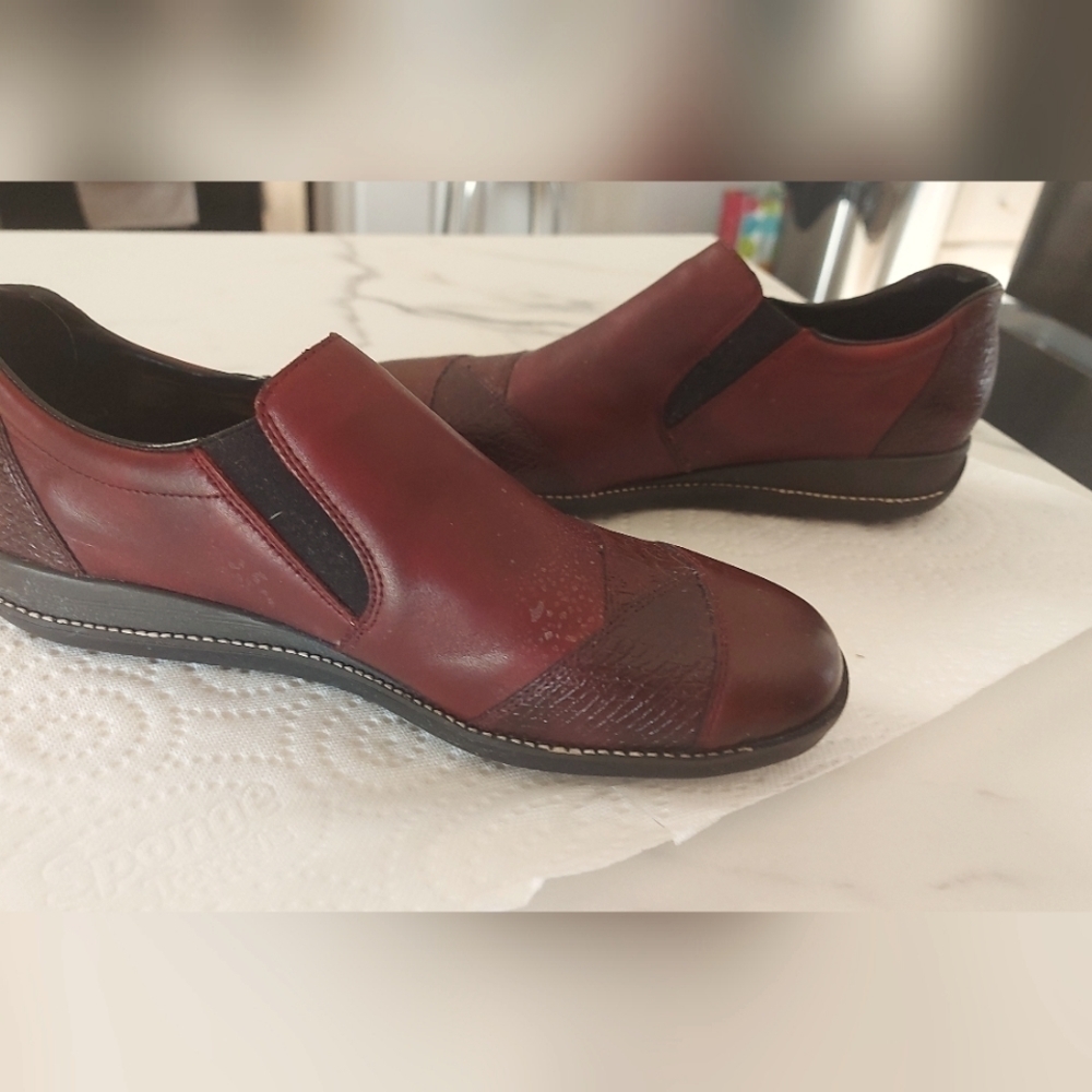 Rieker Slip-On Loafers Size 42 Leather Comfort Shoes Minimalist Casual